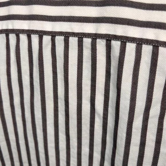 Ermengildo Zegna 100% cotton xxl white and brown striped men’s dress shirt - Picture 6 of 11